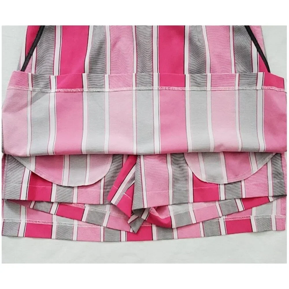 Golftini NWOT Rodeo Drive Striped Golf Skort Womens Size 0 Pink Activewear